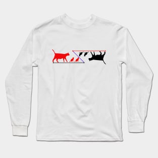 Reflective Feline: The Mirror Magic! Long Sleeve T-Shirt